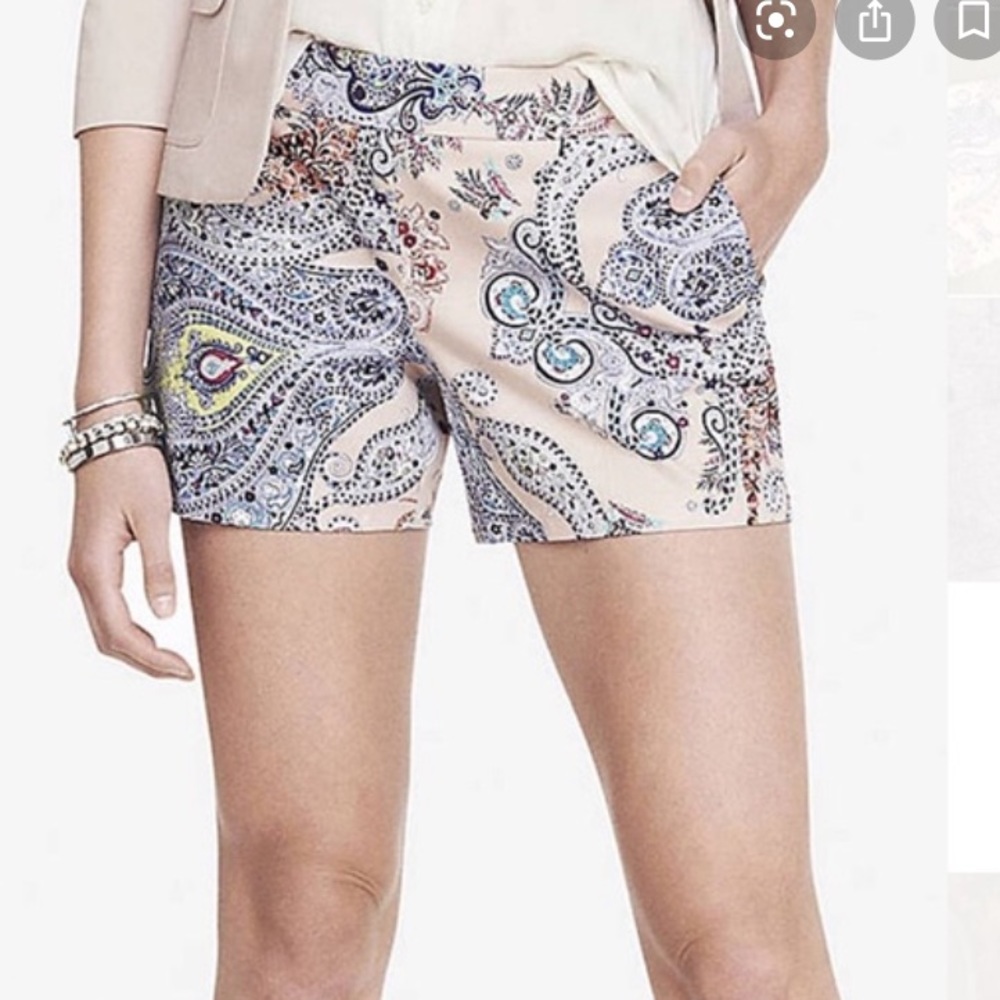 Express Pink Paisley Shorts